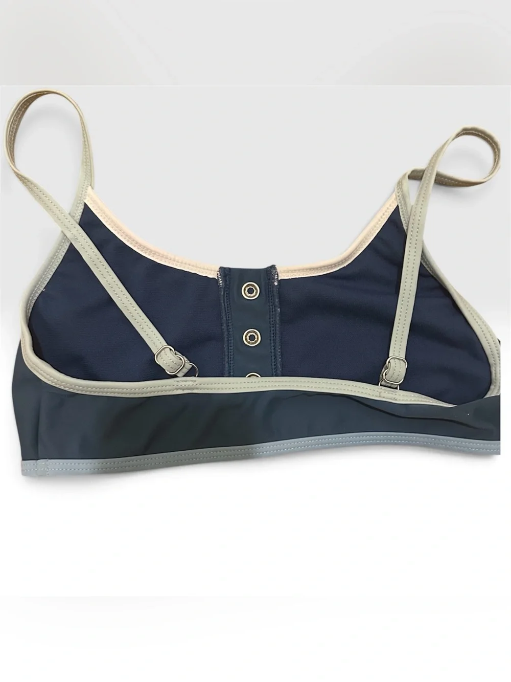 Damsel Tillys Navy Blue Bikini Top Size 12 Grommet Bralette Y2K Swim